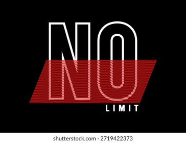 no limit typography design vector for print t shirt
