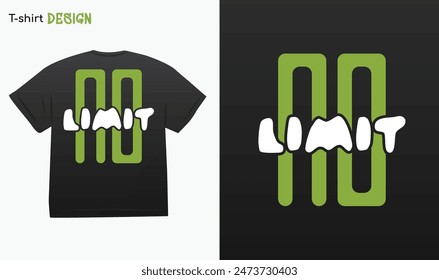 "No Limit" Urban Typography Street wear T-shirt mock up vector. Eps 10 vector