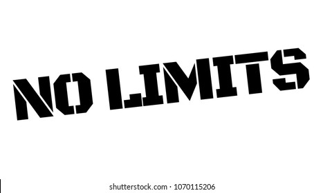 No limits black typographic stamp. Straight edge series.