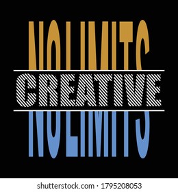 no limits creative design typography,vector illustration for print