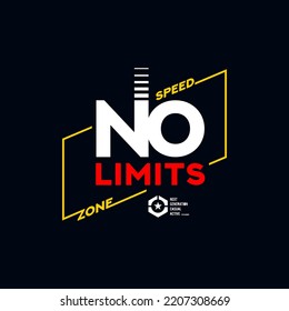 no limits motivational quotes t shirt design graphic vector.