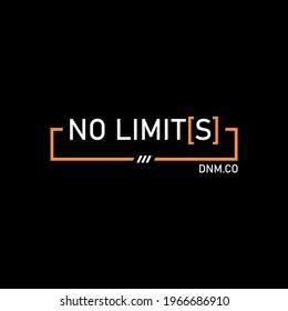 no limits with orange stripe, typography stylish graphic design, for tshirt print, vector illustration