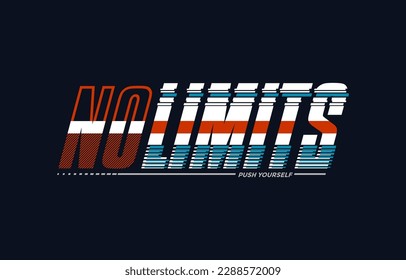 Keine Grenzen, stylische Typografie-Slogan. Farbige abstrakte Design-Vektorgrafik für Print-T-Shirt, Apfel, Hintergrund, Typografie, Poster und mehr.