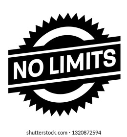 no limits stamp on white background. Sign, label, sticker.