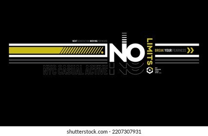 no limits Typography tee shirt design vector illustration.
