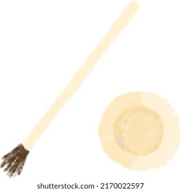 No line drawing illustration of brush and palette. We also sell vectors.