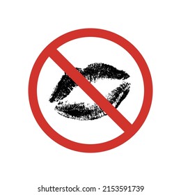 No Lips, No Gossip, No Talking Sign Vector Illustration