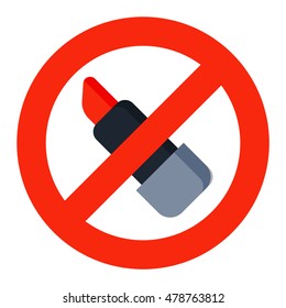 No lipstick sign vector illustration.
