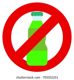 No liquid prohibition sign vector illustration. Flat style design. Colorful graphics
