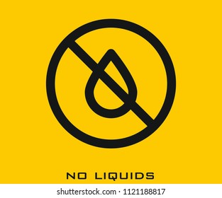 No Liquids icon signs
