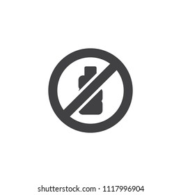 No Liquids vector icon. filled flat sign for mobile concept and web design. forbidden drink bottle simple solid icon. Symbol, logo illustration. Pixel perfect vector graphics