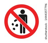 No littering allowed sign, Crossed out littering stick man, Recycle sign