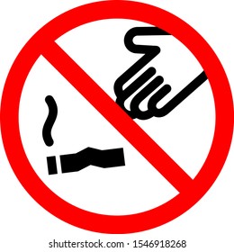 No littering of cigarette sign