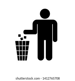 No Littering Icon. Do Not Litter, Keep Clean or No Throw  Illustration As A Simple Vector Sign & Trendy Symbol for Design and Websites, Presentation Media and Attention Sticker.