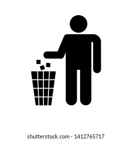 No Littering Icon. Do Not Litter, Keep Clean or No Throw  Illustration As A Simple Vector Sign & Trendy Symbol for Design and Websites, Presentation Media and Attention Sticker.