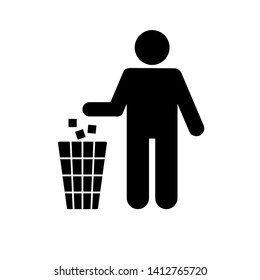 No Littering Icon. Do Not Litter, Keep Clean or No Throw  Illustration As A Simple Vector Sign & Trendy Symbol for Design and Websites, Presentation Media and Attention Sticker.