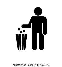 No Littering Icon. Do Not Litter, Keep Clean or No Throw  Illustration As A Simple Vector Sign & Trendy Symbol for Design and Websites, Presentation Media and Attention Sticker.