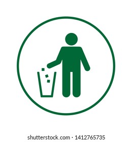 No Littering Icon. Do Not Litter, Keep Clean or No Throw  Illustration As A Simple Vector Sign & Trendy Symbol for Design and Websites, Presentation Media and Attention Sticker.