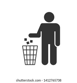 No Littering Icon. Do Not Litter, Keep Clean or No Throw  Illustration As A Simple Vector Sign & Trendy Symbol for Design and Websites, Presentation Media and Attention Sticker.