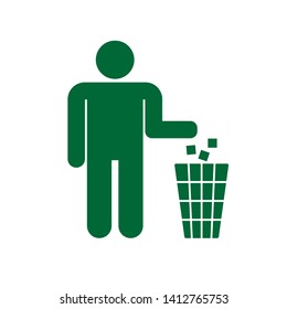 No Littering Icon. Do Not Litter, Keep Clean or No Throw  Illustration As A Simple Vector Sign & Trendy Symbol for Design and Websites, Presentation Media and Attention Sticker.