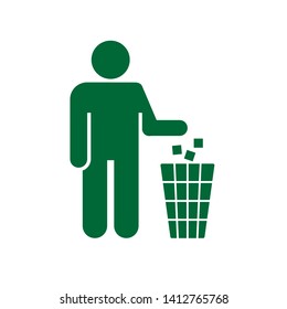 No Littering Icon. Do Not Litter, Keep Clean or No Throw  Illustration As A Simple Vector Sign & Trendy Symbol for Design and Websites, Presentation Media and Attention Sticker.