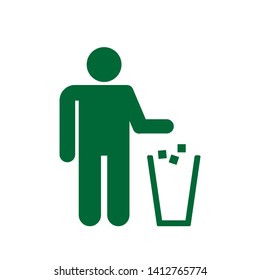 No Littering Icon. Do Not Litter, Keep Clean or No Throw  Illustration As A Simple Vector Sign & Trendy Symbol for Design and Websites, Presentation Media and Attention Sticker.