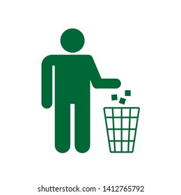 No Littering Icon. Do Not Litter, Keep Clean or No Throw  Illustration As A Simple Vector Sign & Trendy Symbol for Design and Websites, Presentation Media and Attention Sticker.