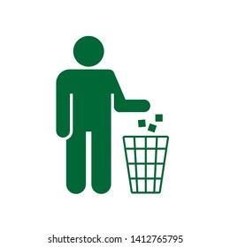 No Littering Icon. Do Not Litter, Keep Clean or No Throw  Illustration As A Simple Vector Sign & Trendy Symbol for Design and Websites, Presentation Media and Attention Sticker.
