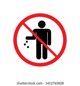 No Littering Icon. Keep Clean, No Throw Illustration. Simple Vector, Trendy Symbol for Design and Websites, Presentation Media and Attention Sticker.