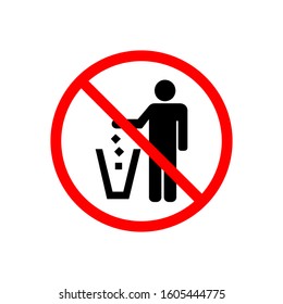 no littering icon vector illustration logo template for many purpose. Isolated on white background