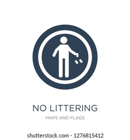 no littering icon vector on white background, no littering trendy filled icons from Maps and Flags collection, no littering vector illustration