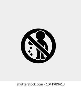 No Littering Icon. Vector Trash Bin