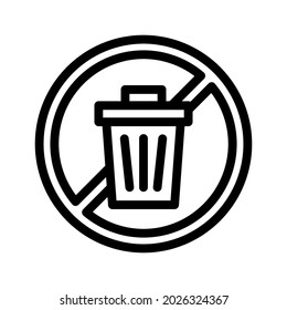 no littering line icon illustration vector graphic