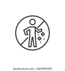 No Littering line icon. linear style sign for mobile concept and web design. Do not litter outline vector icon. Symbol, logo illustration. Vector graphics