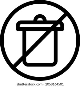 No Littering Outline Vector Icon Design

