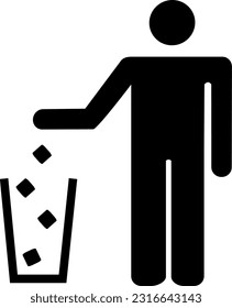 No littering, please use a trash can. Please keep area clean concept. Keep clean symbol. Trash can sign. Replaceable vector design.