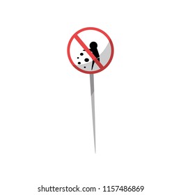 No littering prohibited sign vector Illustration on a white background