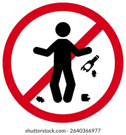 No Littering Sign. Do Not Litter Symbol. Keep Clean Icon
