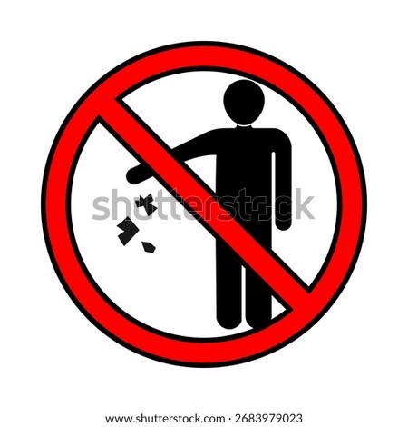 No Littering Sign, Do Not Litter Icon, No Trash Symbol, Littering Prohibited, Keep Clean Symbol