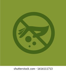 No littering sign in green background. EPS 10