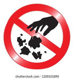 No littering sign isolated on white background.