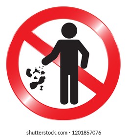 No littering sign isolated on white background.