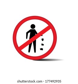 No Littering Sign Isolated on White Background - eps10 vector.
