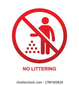 No Littering Sign Isolated On White Stock Vector (Royalty Free ...