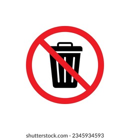 No littering sign. Keep clean icon isolated on white background. Vector illustration