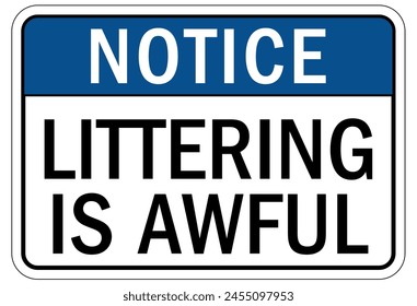 No littering sign and labels