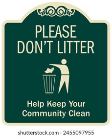 No littering sign and labels