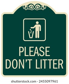 No littering sign and labels