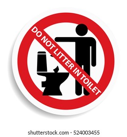 No Littering Sign On White Backgroundvector Stock Vector (Royalty Free ...