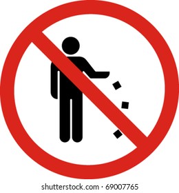 No Littering Sign In Vector